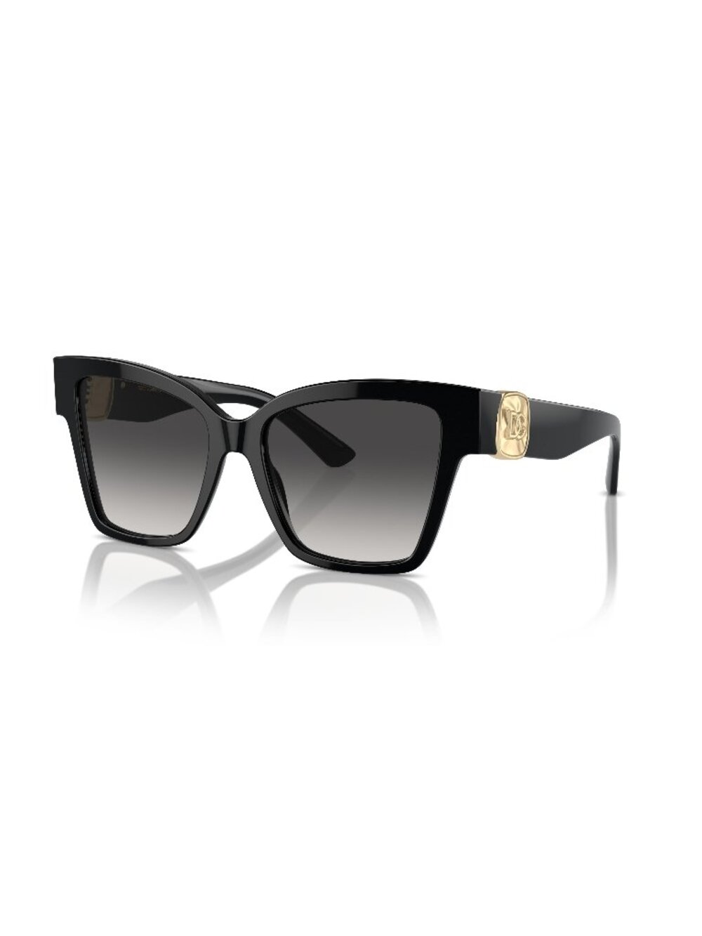 New Dolce&Gabbana Women's Sunglasses Black Square Grey Lens Acetate Frame Dolce